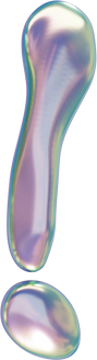 3D Liquid Chrome Modular Exclamation Point